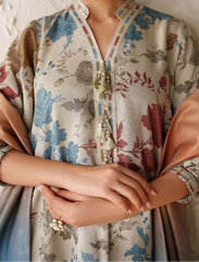 Grace W781 - Digital Printed 3pc Karandi Dress With Digital Printed Karandi Shawl.