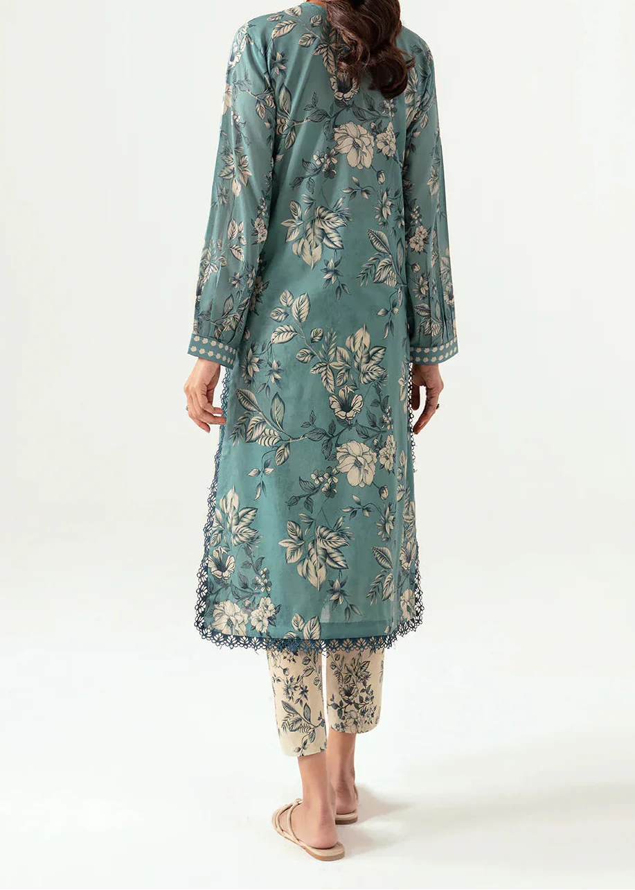 Grace W808 - Digital Printed 3pc Karandi Dress With Digital Printed Karandi Shawl.