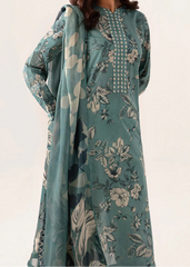 Grace W808 - Digital Printed 3pc Karandi Dress With Digital Printed Karandi Shawl.