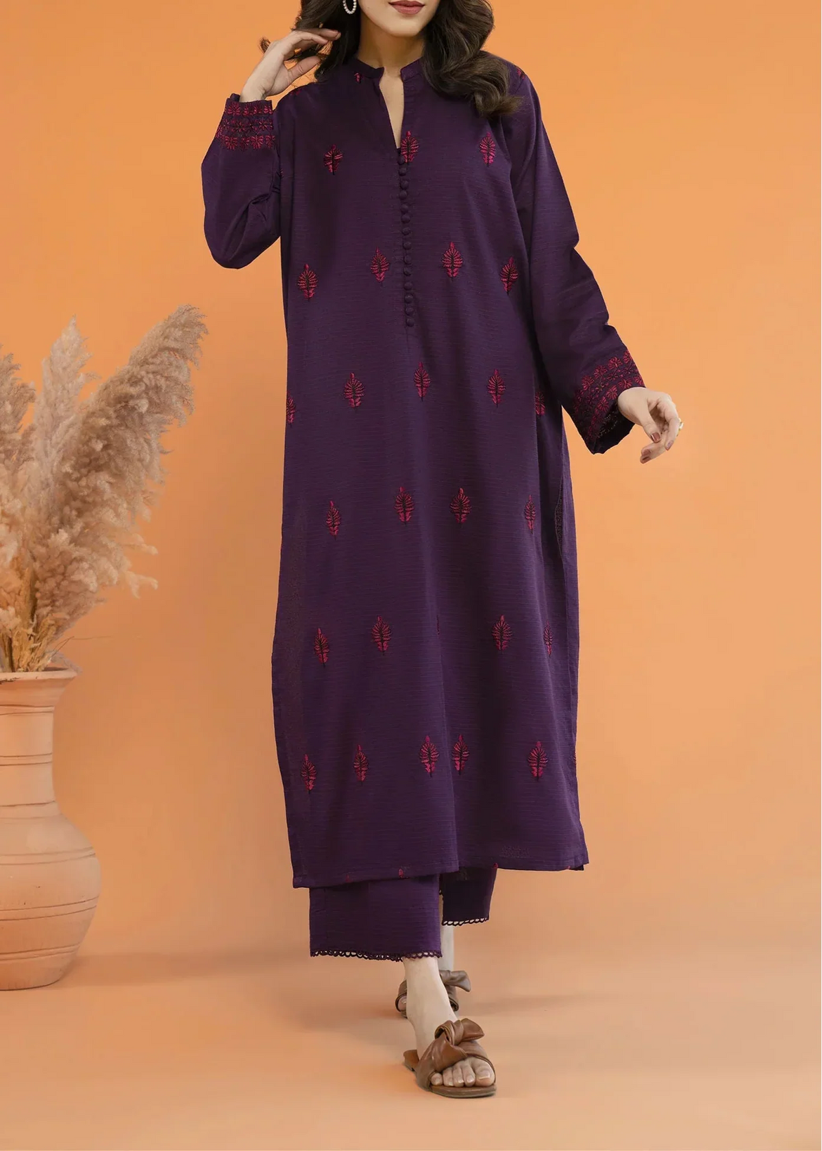 Grace Z-(1258)-Embroidered 2pc Lawn Dress