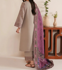 Grace W755 - Embroidered 3pc Marina Dress With Printed Shawl.