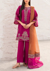 Grace Z-(S1190) - Stitched Embroidered 3pc Lawn Dress With Printed Munar Dupatta.