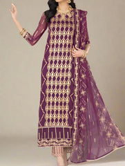 Marjanda – Embroidered Chiffon Unstitched 3Pc Suit