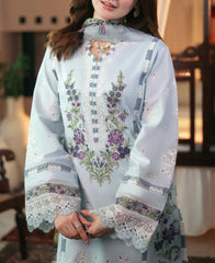 Grace S1240-Embroidered 3pc CHIKANKARI Lawn Dress With Printed Chiffon Dupatta.