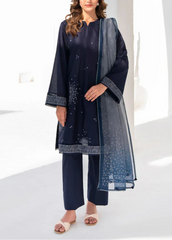 Grace Z(S1193)- Stitched Embroidered 3pc Lawn Dress With Printed Munar Dupatta.