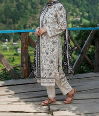 Grace W876 - Digital Printed 3pc Karandi Dress With Digital Printed Karandi Shawl.