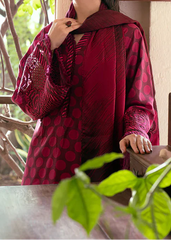 Grace W814 - Digital Printed 3pc Karandi Dress With Digital Printed Karandi Shawl.