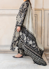 Grace W807 - Digital Printed 3pc Karandi Dress With Digital Printed Karandi Shawl.