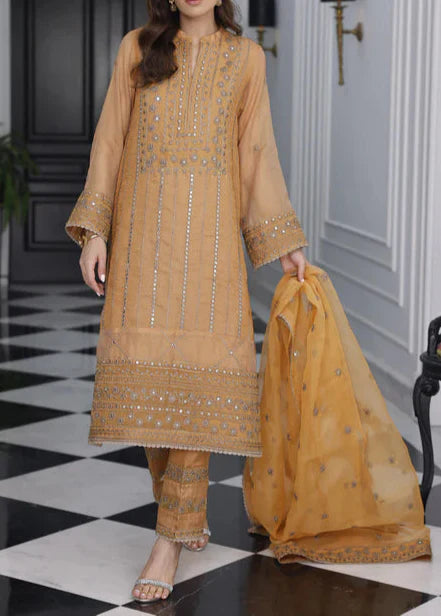 MARIGOLD– Embroidered Chiffon Unstitched 3Pc Suit.