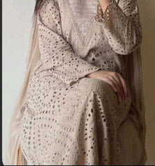 Grace S1283-Embroidered CHIKANKARI 3pc Lawn Dress With Dyed Chiffon Dupatta.