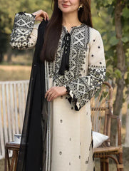 Grace Z(S1222)- Stitched Embroidered 3pc Lawn Dress With Embroidered Chiffon Dupatta.