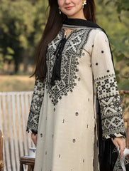 Grace Z(S1222)- Stitched Embroidered 3pc Lawn Dress With Embroidered Chiffon Dupatta.