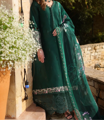 Grace Z-(S1230) - Stitched Embroidered 3pc CHIKANKARI Lawn Dress With Printed Munar Dupatta.