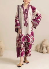 Grace S1103-Printed & Embroidered 3pc Lawn dress with Digital Printed Silk Dupatta.
