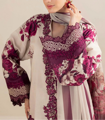 Grace S1103-Printed & Embroidered 3pc Lawn dress with Digital Printed Silk Dupatta.