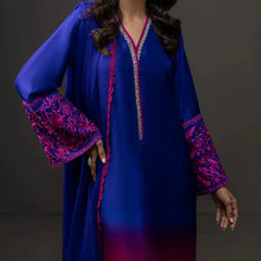 Grace Z-(W734) - Stitched Digital Printed 3pc Silk dress With Digital Printed Silk dupatta.