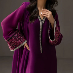 Grace Z-(W731 ) - Stitched Digital Printed 3pc Silk dress With Digital Printed Silk dupatta.