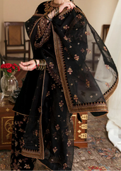 Grace W824-Embroidered 3pc Velvet Dress Dress With Embroidered Organza Dupatta.