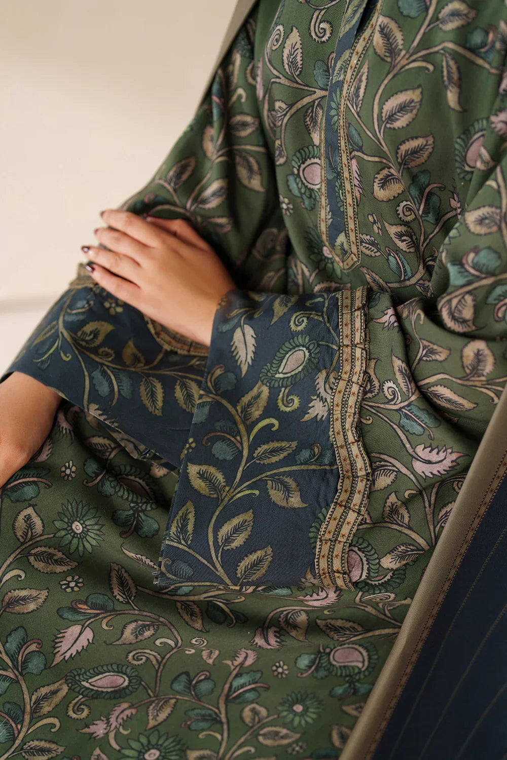 Grace W785 - Digital Printed 3pc Karandi Dress With Digital Printed Karandi Shawl.