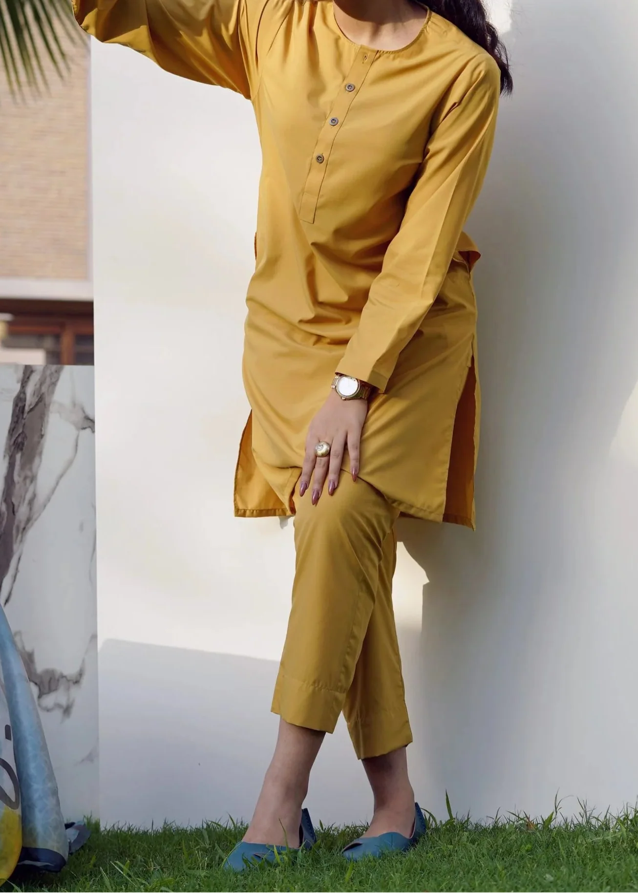 C-S 009- STITCHED 2PC DHANAK CO-ORD SET.