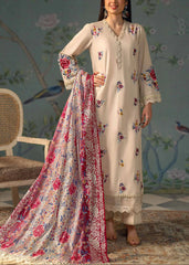 Grace Z98- Stitched Embroidered 3pc Lawn dress with Printed Munar Dupatta.