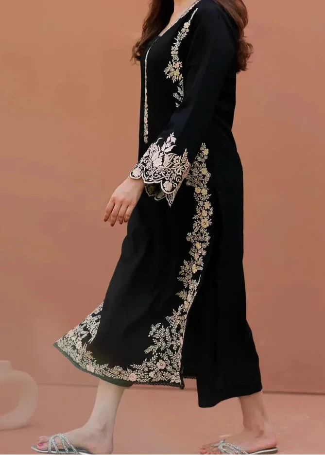 Grace W678- Embroidered 2pc Linen dress