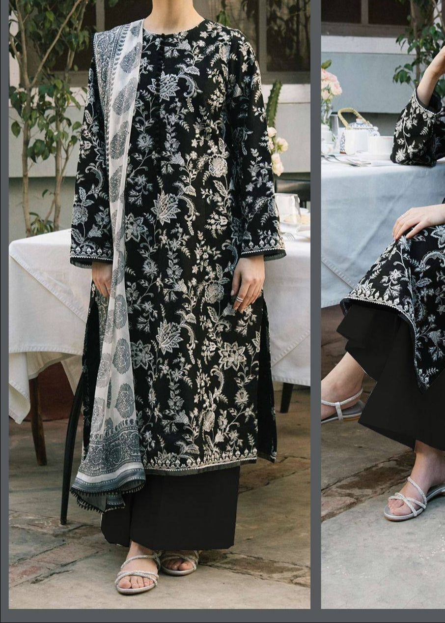 Grace S1245-Embroidered 3pc Lawn Dress With Printed Munar Dupatta.