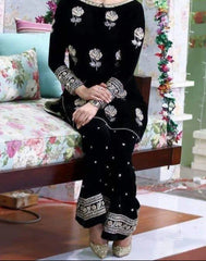 Grace Z-(W687) - Stitched Embroidered 2pc Linen dress.