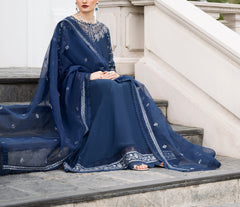 Grace S1226-Embroidered 3pc Sequence Lawn Dress With Embroidered Organza Dupatta.