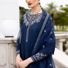 Grace Z(S1226)- Stitched Embroidered 3pc Sequence Lawn Dress With Embroidered Organza Dupatta.