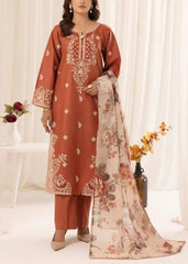Grace Z-(S842)- Stitched Embroidered 3PC Lawn Dress with Printed Munar Dupatta.