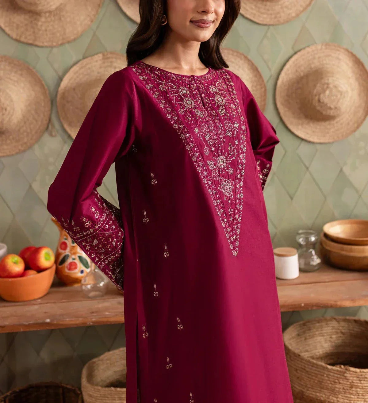 Grace S1156-Embroidered Sequence 2pc Lawn Dress