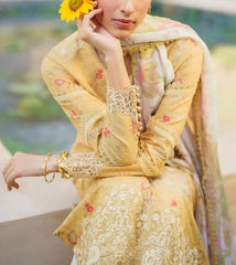 Grace S1069-Printed Chikankari 3pc Lawn Dress with Embroidered Chiffon Dupatta.