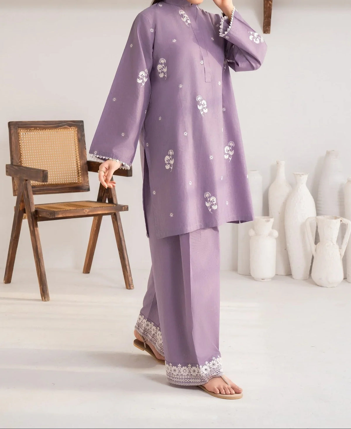 Grace Z-(W760 ) - Stitched Embroidered 2pc marina dress