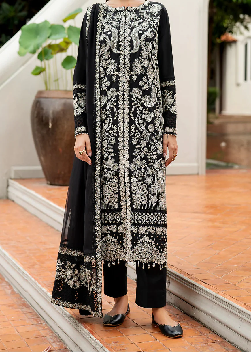 Grace W860-Embroidered 3pc Marina Dress With Embroidered Chiffon Dupatta.