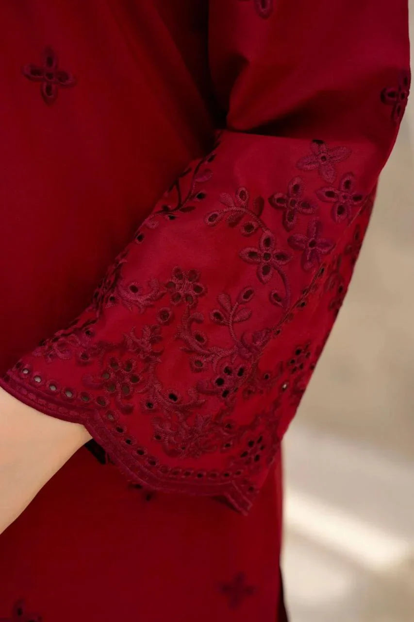 Grace S1225-Embroidered 3pc CHIKANKARI Lawn Dress With Embroidered Organza Dupatta.