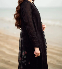 Grace W753-Embroidered 3pc CHIKANKARI Marina Dress With Printed Munar Dupatta.