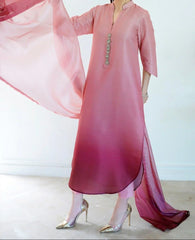 Grace Z-(W696) - Stitched Digital Printed 3pc Silk dress With Digital Printed Silk Dupatta.