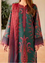 Grace W811 - Digital Printed 3pc Karandi Dress With Digital Printed Karandi Shawl.