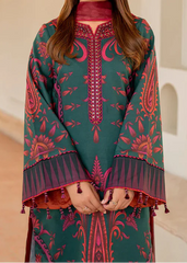 Grace W811 - Digital Printed 3pc Karandi Dress With Digital Printed Karandi Shawl.