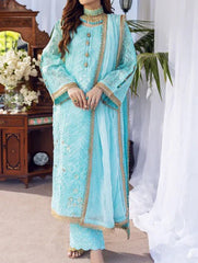Grace Z-(Ainaa) -Stitched Embroidered chiffon 3Pc Suit