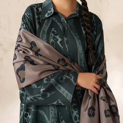 Grace W842 - Digital Printed 3pc Karandi Dress With Digital Printed Karandi Shawl.