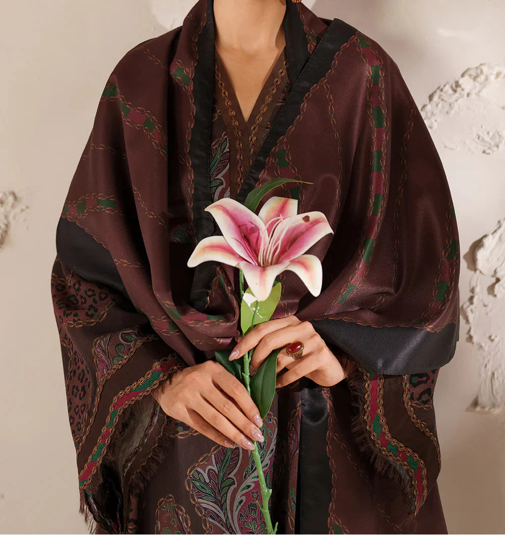 Grace W784 - Digital Printed 3pc Karandi Dress With Digital Printed Karandi Shawl.