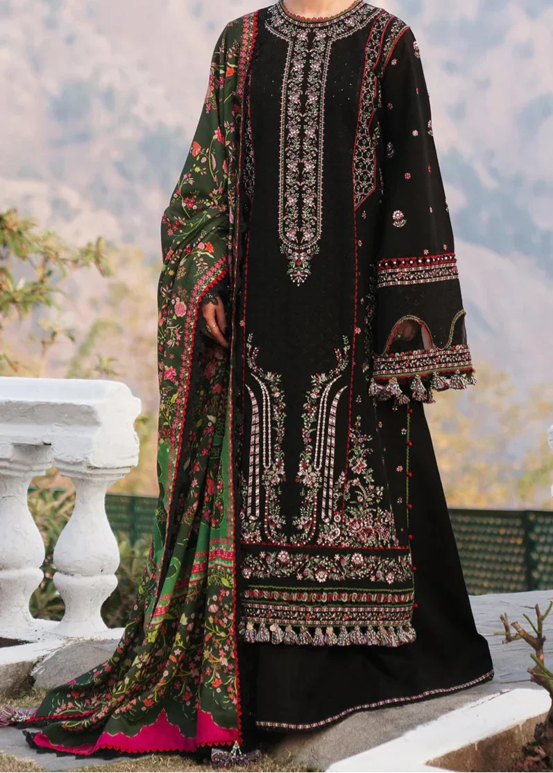 Grace Z-(W717) - Stitched Embroidered CHIKANKARI 3pc Marina Dress With Printed Shawl