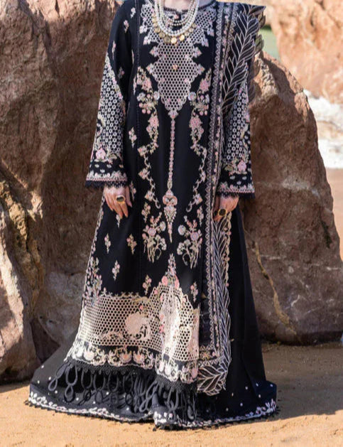 Grace Z-(S1233) - Stitched Embroidered 3pc Lawn Dress With Embroidered Munar Dupatta.