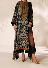 Grace W762 - Printed & Embroidered 3pc Karandi Dress With Printed Karandi Shawl.