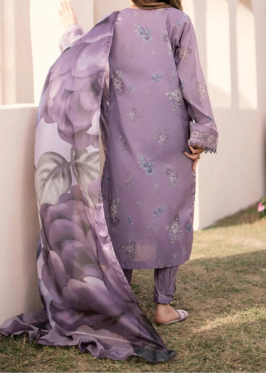 Grace W809 - Digital Printed 3pc Karandi Dress With Digital Printed Karandi Shawl.