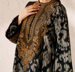 Grace W762 - Printed & Embroidered 3pc Karandi Dress With Printed Karandi Shawl.