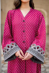 Grace W576-Printed 3pc karandi Dress With Printed karandi Shawl.