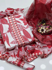 Grace W699 - Digital Printed 3pc Silk dress With Digital Printed Silk dupatta.